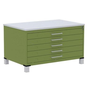 Imagem de Mapoteca 5 Gavetas Pandin 120 cm (Larg) Inmetro Tampo MDP Cinza Estrut