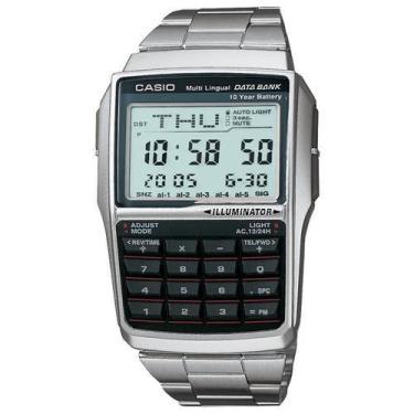 Imagem de Relógio casio masculino calculadora prateado dbc-32d-1adf, Preto e pra
