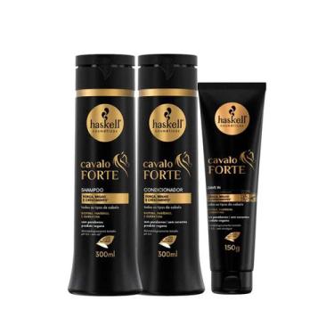 Imagem de Kit Haskell Cavalo Forte 300ml Shampoo Condicionador Leave