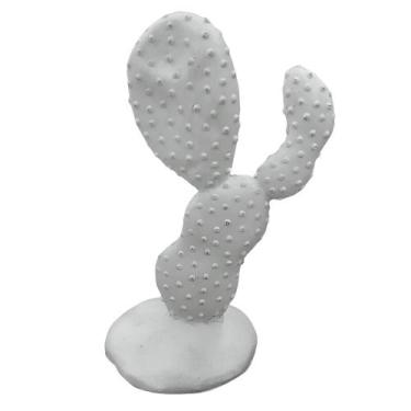 Imagem de Cacto Planta Deserto Decorativo Branco em Cerâmica - Mai Home