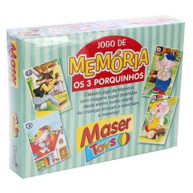Imagem de Jogo Memória Infantil Os 3 Porquinhos 24 Cartas Maser Toys - FMSP