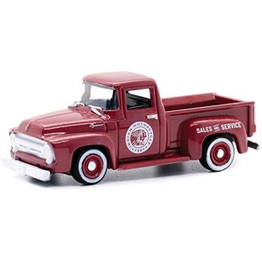 Imagem de 1954 F-100 Pickup Truck Burgundy Blue Collar Collection Series 10 1/64 Diecast Model Car by Greenlight 35220 A