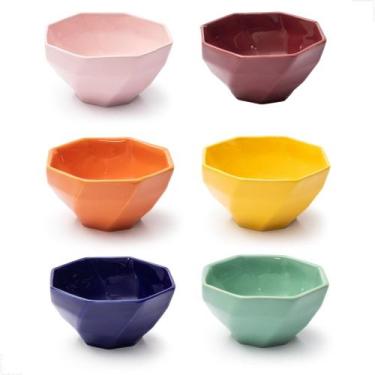 Imagem de Conjunto 6 Bowls 350ml Tigela Cumbuca Cerâmica para Saladas Cereais So