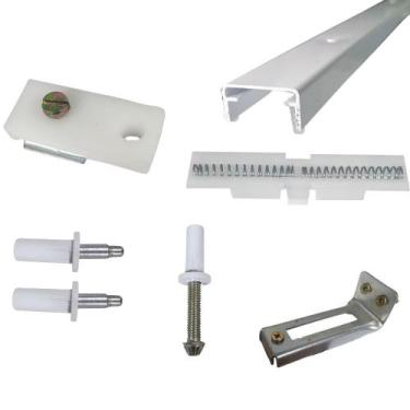 Imagem de Kit Ferragens p/ Porta Camarão Sem Dobradiça - 70 cm Branco - Alfer - 