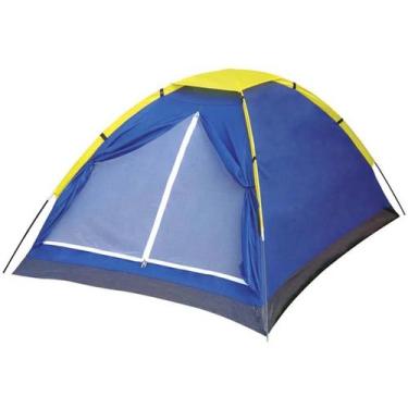 Imagem de Barraca De Camping 3 Pessoas Azul Impermeável C/ Bolsa Mor