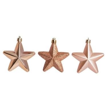 Imagem de Enfeite para Pendurar Estrelas Rose Gold 3 Unidades 10CM - MAGIZI