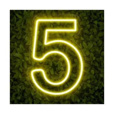 Imagem de Luminoso Numero Neon Led 50 Cm Festa De 0 A 9 - Art Studio Design, 5, 