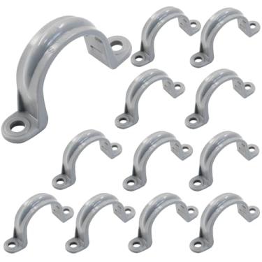 Imagem de Murtenze Tiras de tubo de PVC de 2,5 cm, 2 furos, braçadeiras de tubo de plástico para canos, conduítes e cabos de PVC, pacote com 12