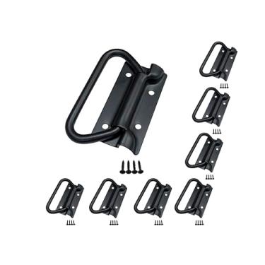 Imagem de Maçaneta QCAA para porta de elevação de caixa de ferramentas, 8 cm x 3 cm, preta, feita em Taiwan, pacote com 8