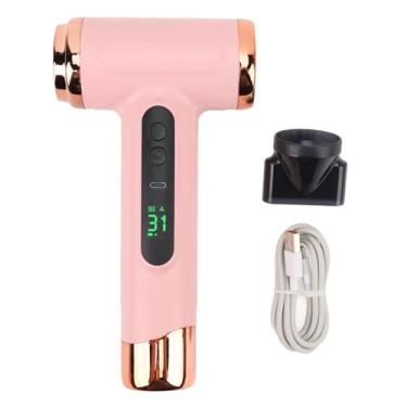 Imagem de Secador de Cabelo Sem Fio, Secador de Cabelo Sem Fio Mini Secador de Cabelo Secador de Cabelo Sem Fio 200W para Dormitório de Estudantes 15000mAh Portátil USB Recarregável (Rosa)