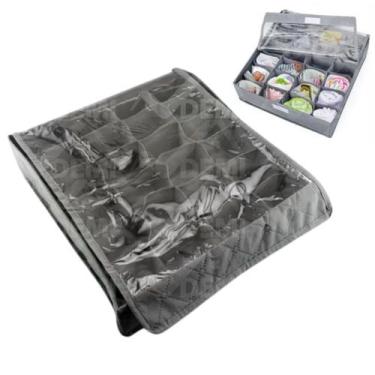 Imagem de 2 Organizador De Gavetas C/ Tampa Calcinha, Meia, Cueca 24 Nichos - Cl