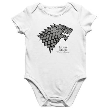 Imagem de Body Bebê Algodão House Stark: Winter is Coming - Foca na Moda, Branco