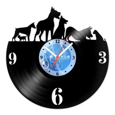 Imagem de Relógio De Parede Disco Vinil Animais - Cachorros - VAN-009 - Modernar