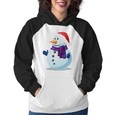Imagem de Moletom Feminino Boneco de neve - Foca na Moda, Branco, Preto, G