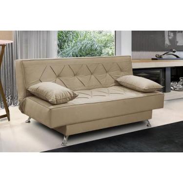 Imagem de sofá cama 1,80m Lara Suede Bege Kaleo Decor