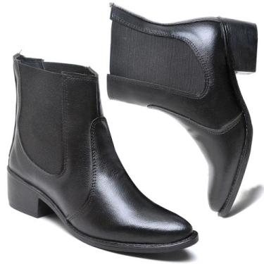 Imagem de Bota Moda Feminina Cano Curto Salto Baixinho BT050 Casual Friozinho Mo