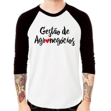 Imagem de Camiseta Raglan Gestão de agronegócios por amor Manga 3/4 - Foca na Mo