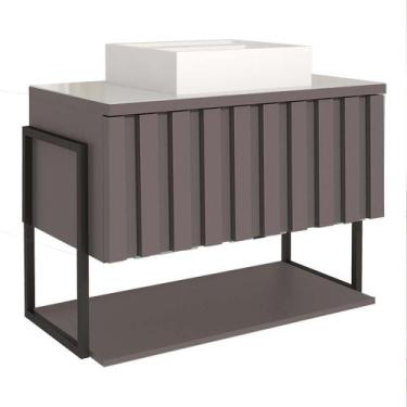 Imagem de Gabinete de Banheiro com Lavatorio 1 Porta Basculante 65 cm Havai Tita