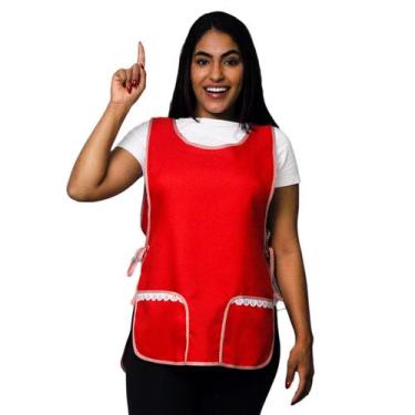 Imagem de Kit 3 Avental Bata Com Renda 2 Bolsos Inteiro Oxford Lojaloja - Loja L