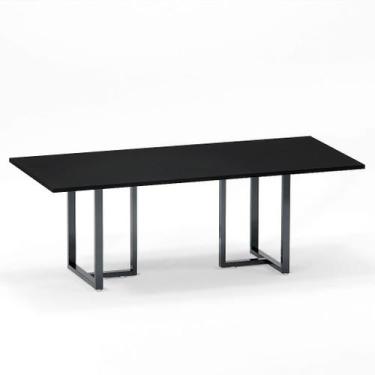 Imagem de Mesa de Reunião Retangular Tubular P25 Pandin 2,0 M Preto e Grafito