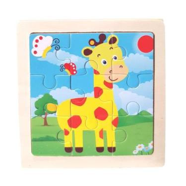 Imagem de Mini Quebra-Cabeça Girafinha de Madeira - Sem Marca