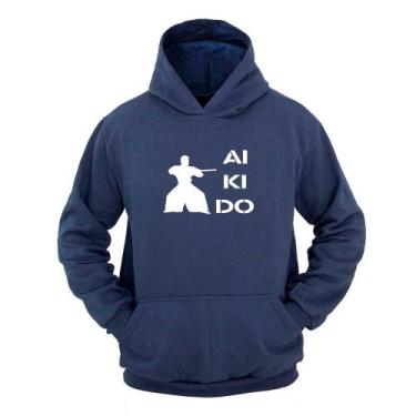 Imagem de Moletom Masculino Capuz Estampa Aikido Bolso Canguru Moderno - Ragor, 