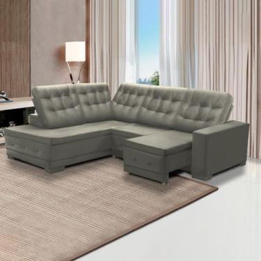 Imagem de Sofá Canto Chaise Dueto 250 x 205 Cm Retrátil Mola Bonnel Reclinável V