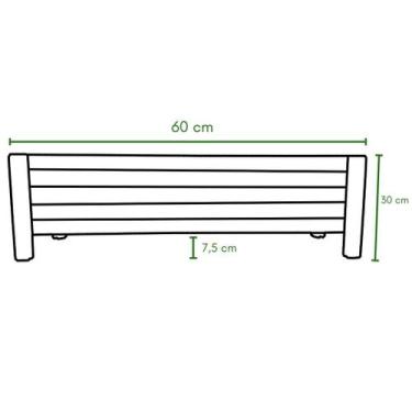 Imagem de Jardineira Floreira Decorativa de Madeira Ripada 40 x 16 cm  - Alpe & 