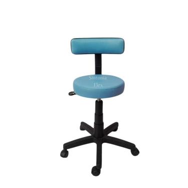 Imagem de Cadeira secretaria mocho podóloga estética - para dentista,manicure, tatuador,  corano azul bebe