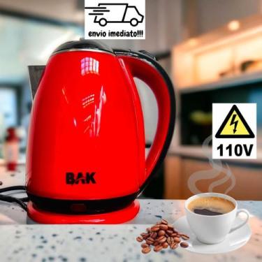 Imagem de Chaleira Elétrica De Inox Premium 1,8 Litros 110V Vermelha - Bak, 110V