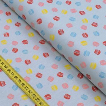 Imagem de Tecido Estampado para Patchwork - Cupcakes : Minicupcakes Fundo Azul (