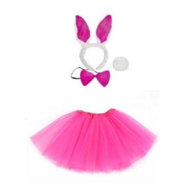 Imagem de Fantasia de Coelha infantil Pink Tiara Gravata Rabinho Saia - CM Prese