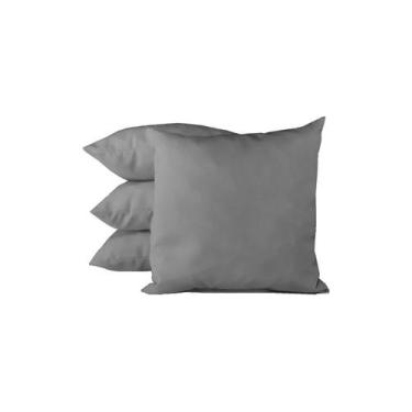 Imagem de Almofadas Quadradas Decorativas Oxford Happy Line 40x40 Pacote com 4, 