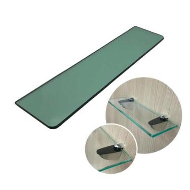 Imagem de  Prateleira Vidro 60x20cm Canto Arredondado 8mm com Suporte Tucano - M