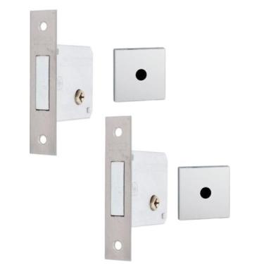 Imagem de Fechadura F-2000 Trava de Segurança Par Tetra Chave Roseta Quadrada Cr