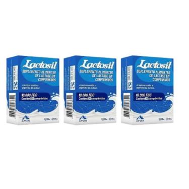 Imagem de Kit 3 Lactosil Enzima Lactase 10.000 Fcc 30 Cpr  Apsen