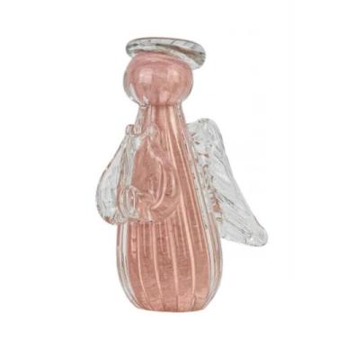 Imagem de Mini Anjo Uriel Cristal Murano G Quartzo Rose - Cristais Labone