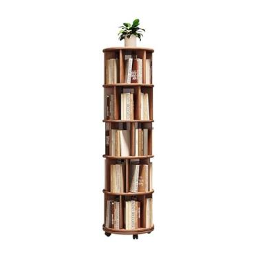 Imagem de LICONG-2020 Atril para livros estante giratória, estante de chão, estante simples para sala de estar em casa, prateleira de armazenamento de armário móvel estante