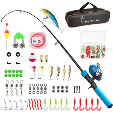 Imagem de Kids Fishing Pole Kit, 59'' Telescopic Rod and Reel Beginner Combo with Spincast Reel,Tackle Box, Carrier Bag,Fishing Gear Gifts for Boys,Girls, Toddler,Youth