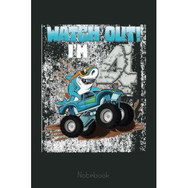 Imagem de 4 Years Old 4th Birthday Shark Boy Girl Monster Truck Gamer Notebook: Funny Monster Trucks Gifts for Kids Great Kids Appreciation Thank Gag Gifts for Girls Toddler Boys Dad Mom