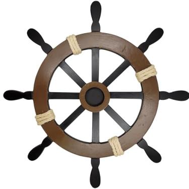 Imagem de Quadro Decorativo Tema Náutico Casa Praia Barco Veleiro Rústico MDF Corda Sisal Parede Ambientes Sofisticados Sala Varanda Marítimo Vintage Decoração Versátil Elegante Charme Clássico Marrom Preto Médio