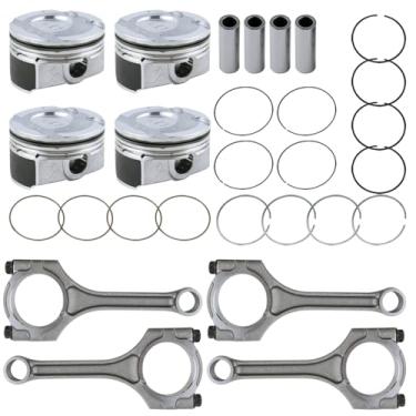 Imagem de MUCO Kit de pistões de bielas 4 peças 23041-2B610 para H-yundai Kia Accent Rio SOUL 1.6L DOHC 2010-2012 2013 2014 2015 2016-18 Kit de pistão de biela motor G4FD 23041-2B600 0