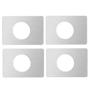Imagem de Semetall Placa de reforço de fechadura de porta, placa de reparo de fechadura de porta, placa de fixação de fechadura de porta, maçaneta/alavanca/placa de cobertura de fixação de fechadura - prata - 4