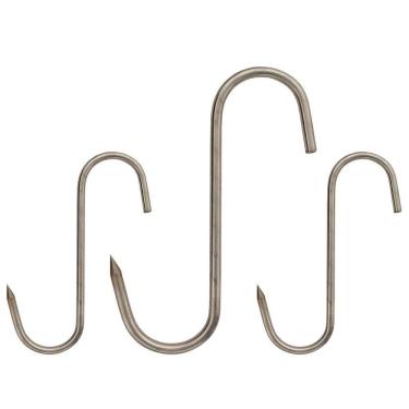 Imagem de Kit Gancho Para Carnes Churrasco 3 Peças Média E Grande