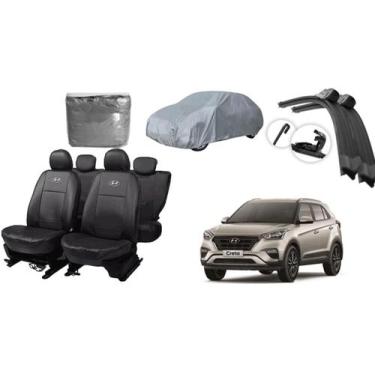 Imagem de Kit Capa de Couro Creta 14-20 + Capa de Cobrir + Limpador de Parabrisa