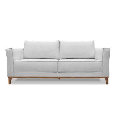 Imagem de Sofá 3 Lugares Base De Madeira Grace 210 Cm Linho S04 - D'rossi Cor Gr