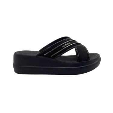 Imagem de Sandália Plataforma Alta Feminina Azaleia Soft Slide - Grendene, Preto