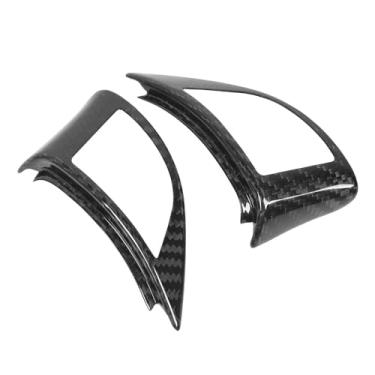 Imagem de Golagem Moldura do Botão do Volante, Fibra de Carbono Substituição de Ajuste Decorativa Tampa Decorativa Com Acabamento de Sarja 3K Brilhante, Durável para 500 20122015,