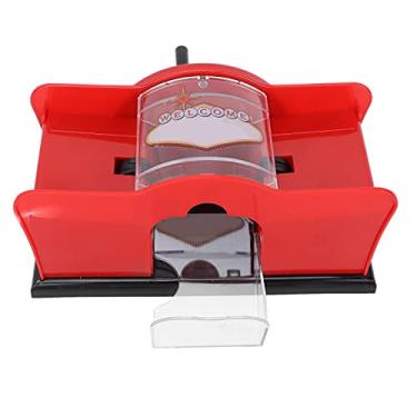 Imagem de Mank Crank Card Shuffler, 1 a 2 Deck Cartão Manual de Manual Poker Pinze Playing Cart (Vermelho)