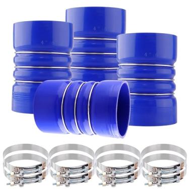 Imagem de Ailbiuko Mangueira De Silicone Para Resfriador De Ar De Carga De 4" X 6" Com Braçadeiras Em T, Kit De Mangueira Cac Para Turbo De 4 Polegadas Id, Admissão De Ar E Intercooler Para Caminhões Semi, 4
